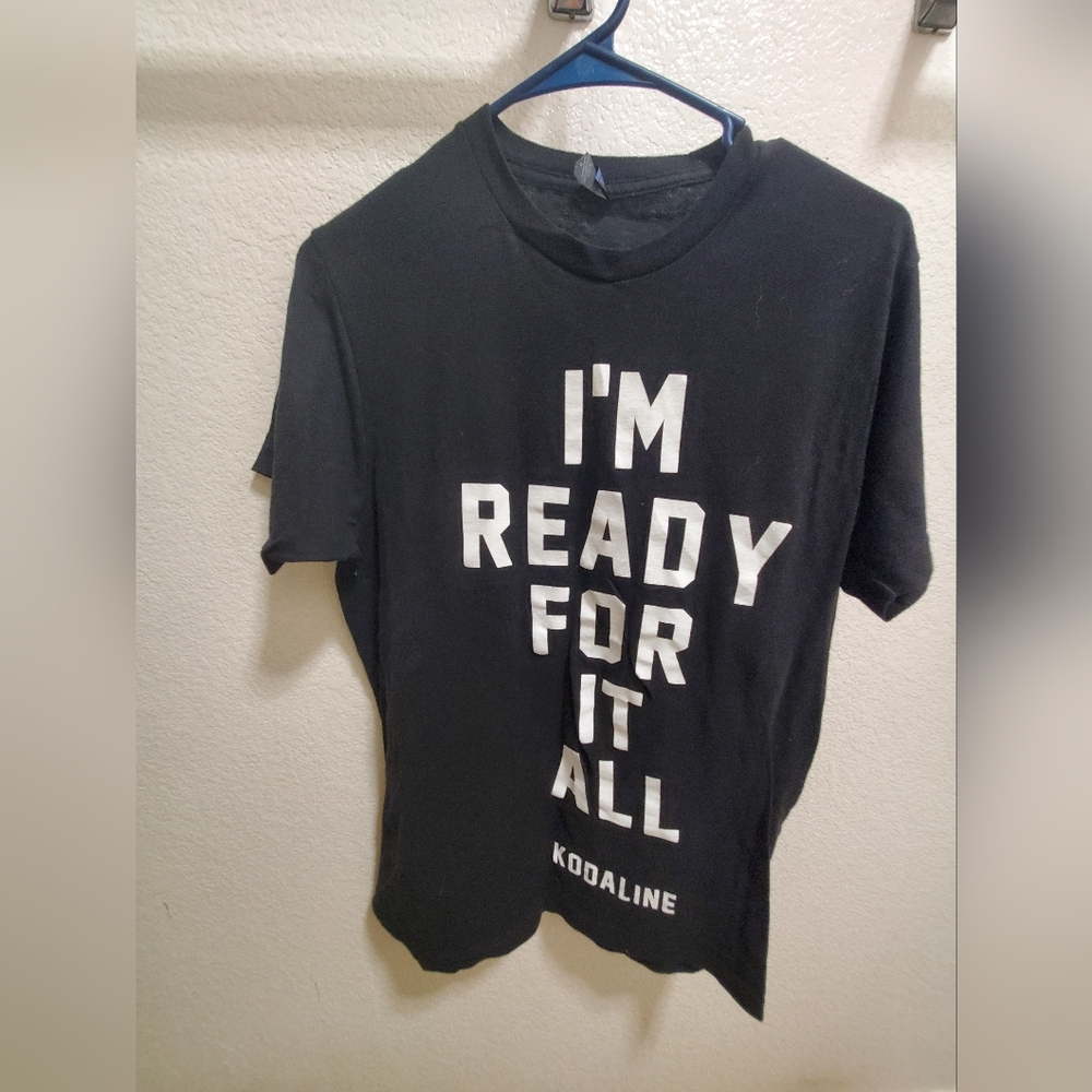 Kodaline I'm Ready for It All Black Short Sleeve T-shirt. Size Medium.